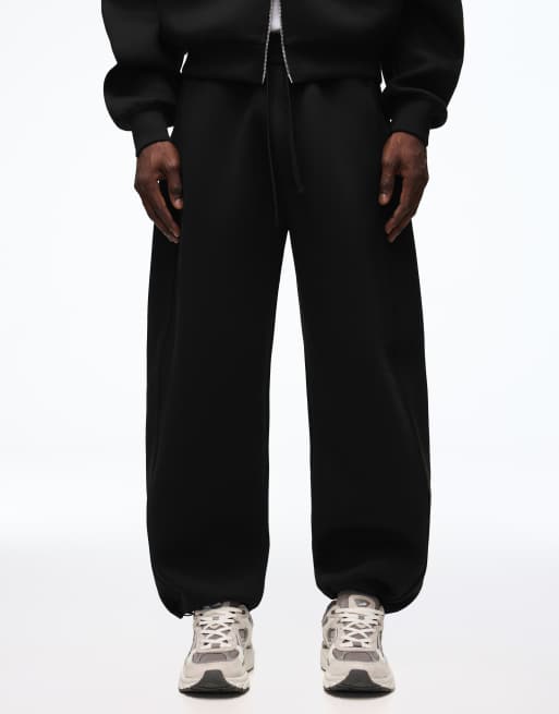 Bershka technische balloon joggingbroek in zwart, 4 van 7