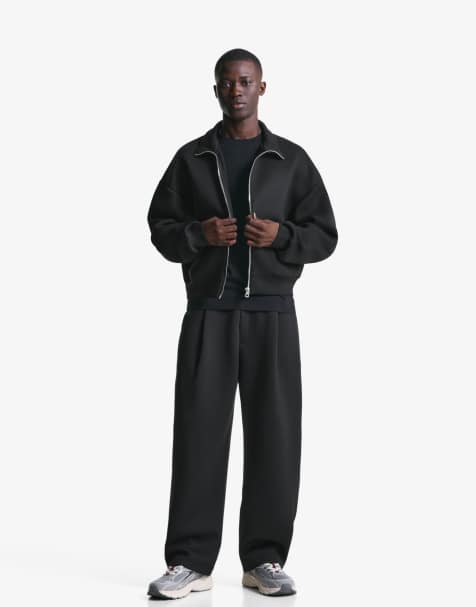 Bershka - Technische broek met figuurnaden in zwart - view 1