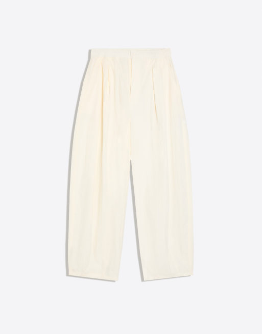 Bershka technische cropped volumebroek in ecru, 5 van 5