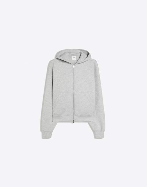 Bershka technische hoodie met rits in lichtgrijs, 5 van 5