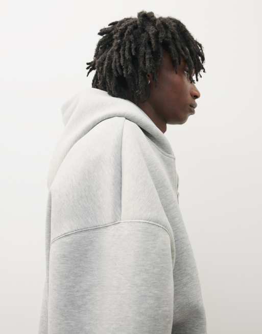 Bershka technische Kapuzenjacke mit Reißverschluss in Hellgrau, 3 von 5