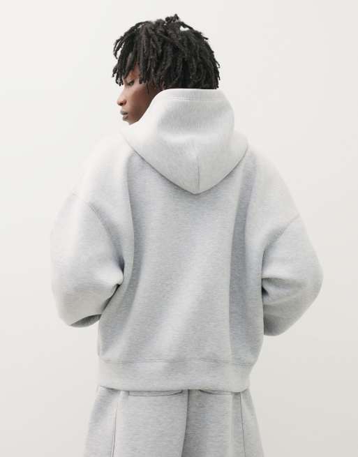 Bershka technische Kapuzenjacke mit Reißverschluss in Hellgrau, 4 von 5