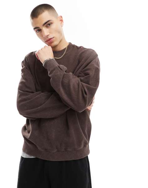 Bershka – Teksturowana brązowa bluza - view 1