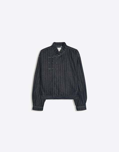 Bershka Textured clasp jacket in charcoal - view 1