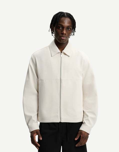 Bershka textured jacket in beige - view 1