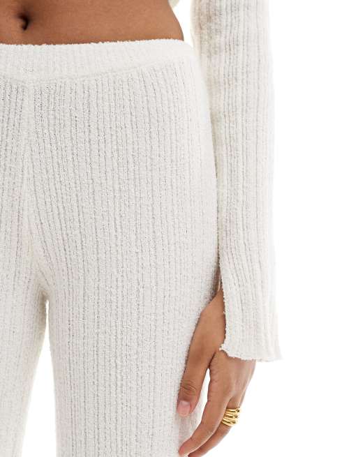 Bershka textured knit pants in ecru - part of a set | ASOS
