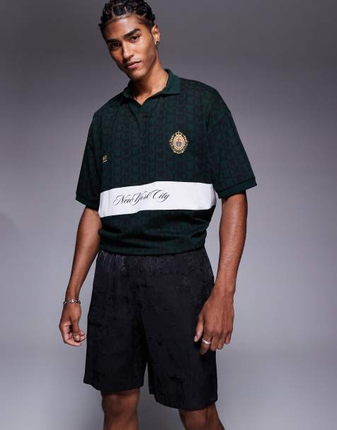Bershka textured lightweight shorts in black - view 1