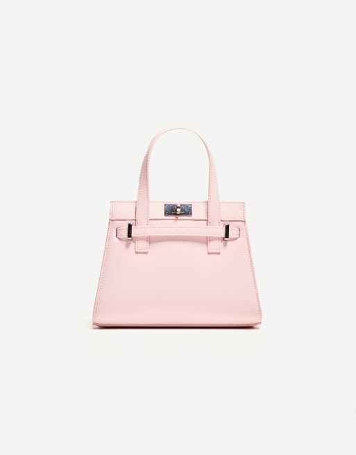 Bershka textured minaudiere in pink, 2 of 4