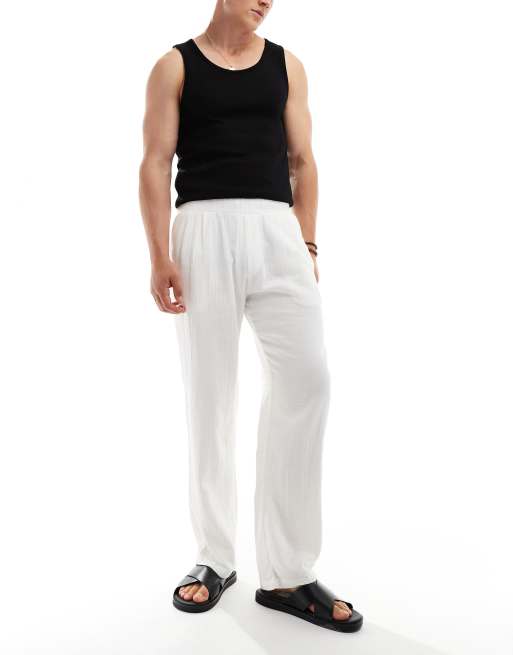 Bershka textured pants in white - part of a set