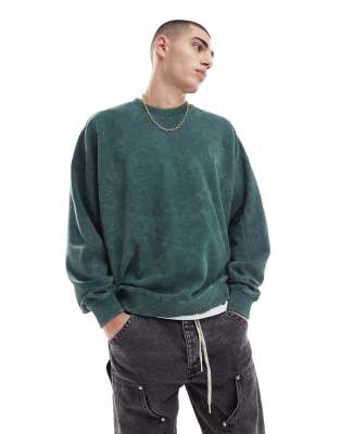 textured sweatshirt in green-Neutral