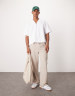 Pull&Bear linen rich shirt in charcoal