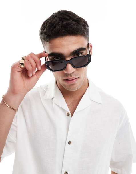 Bershka thick frame sunglasses in black - view 1