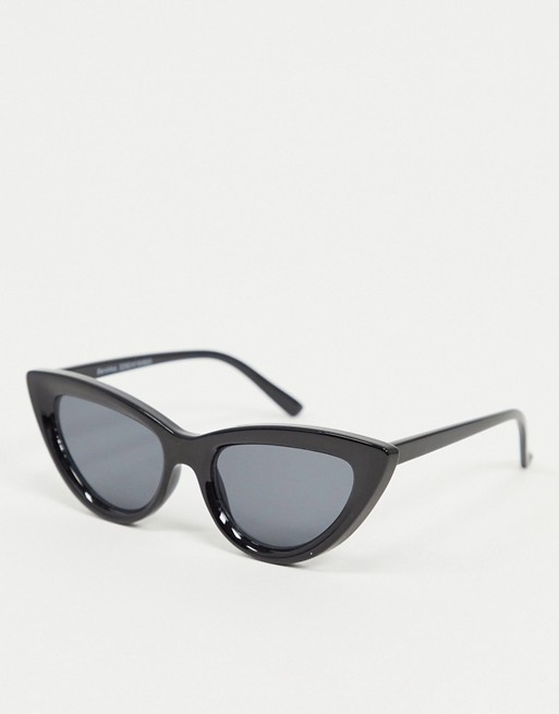 Bershka thick rimmed cat eye sunglasses in black