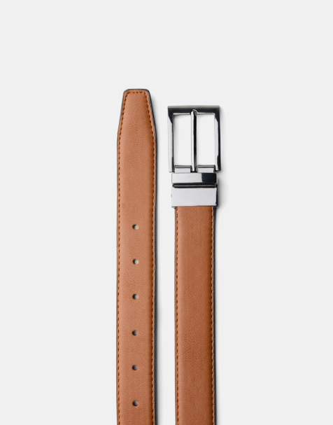 Bershka thin reversible belt in black - view 1