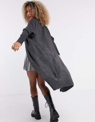 charcoal longline cardigan