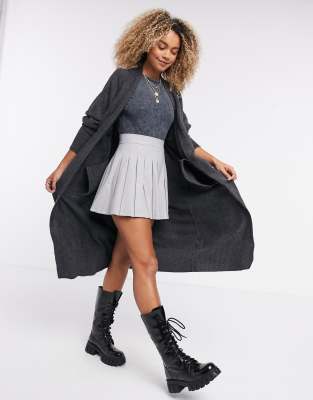 charcoal longline cardigan