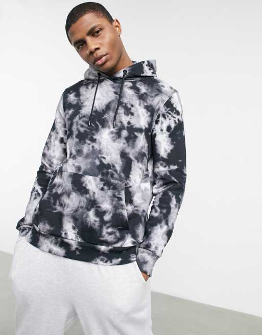 White and black tie dye hoodie new arrivals