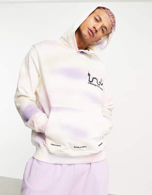 Bershka tie dye hoodie in pink