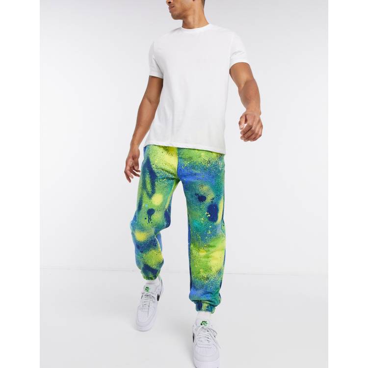 Kids Tie Dye Blue Tracksuit Gym Cropped Hoodie Sweatpants