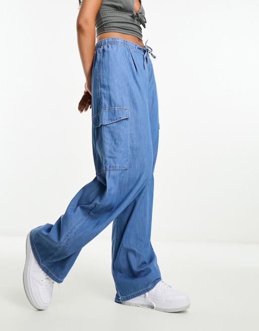 Denim tie sale waist pants