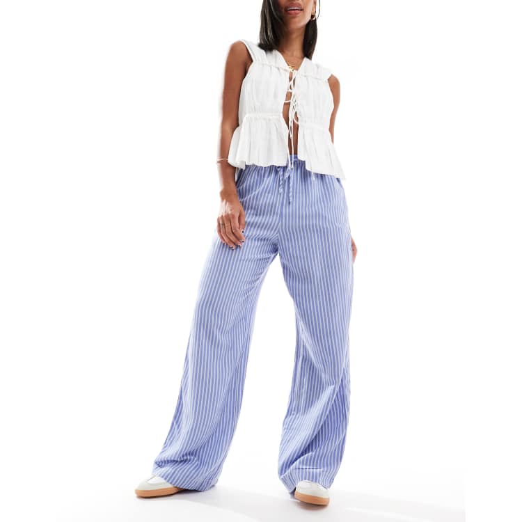 【BAON】Beita Stripe Wide Cotton Pants bando-3p-le-bon-shoppe-arc-