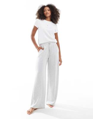 tie waist wide leg sweatpants in gray vigo