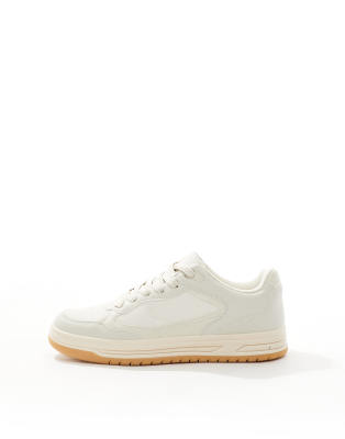 Bershka Tonal Panel Sneakers In Neutral