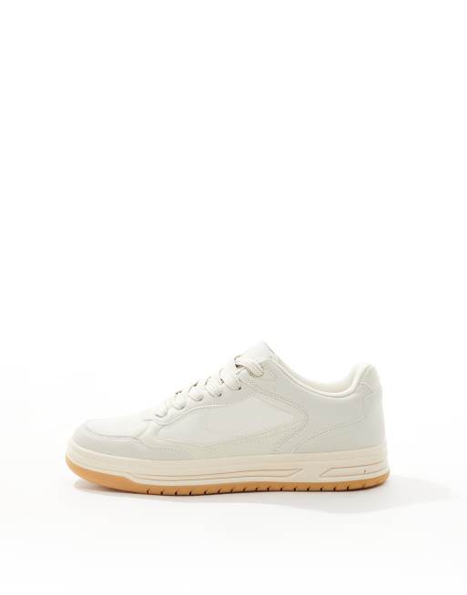 Bershka tonal panel sneakers in beige | ASOS