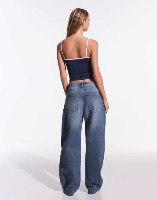 Bershka - Top à bretelles - Bleu marine, 3 de 5