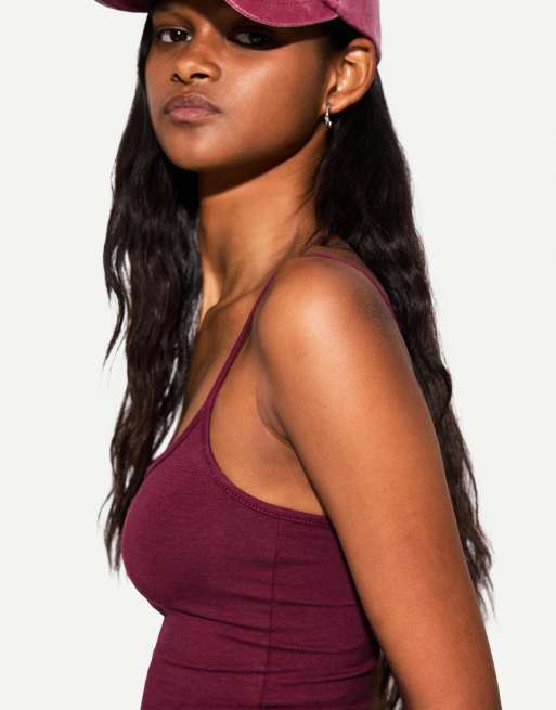 Bustier Fines Bretelles Pennyblack Gris & Fuchsia - Taille M (38/40) - Coton Léger