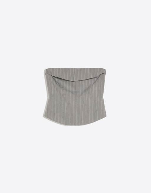 Bershka - Top a fascia grigio, 5 di 5
