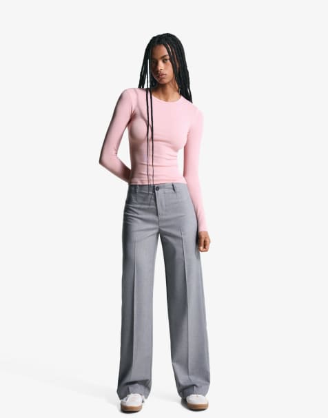 Bershka - Top à manches longues - Rose - view 1