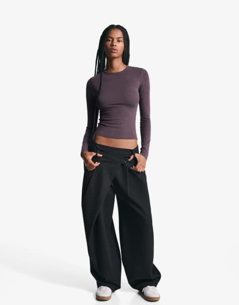 Bershka - Top à manches longues - Violet - view 1