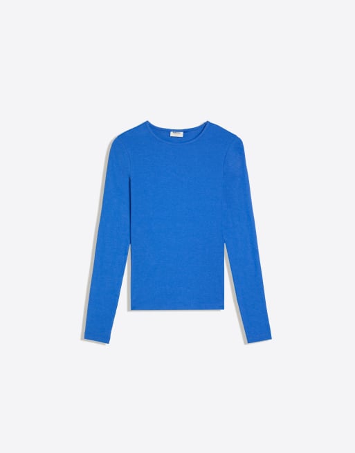Bershka top a maniche lunghe blu, 5 di 5