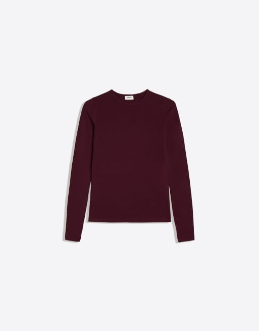 Bershka top a maniche lunghe bordeaux, 5 di 6