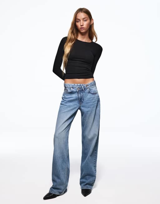 Bershka top a maniche lunghe nero, 2 di 5
