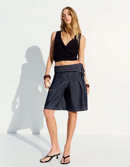 Bershka - Top a portafoglio nero con fascia da smoking, 2 di 4