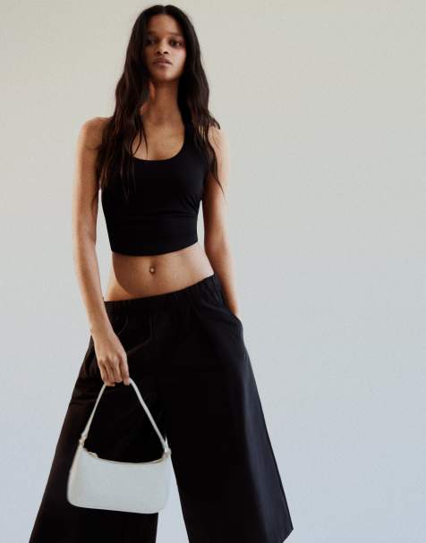 Bershka - Top allacciato al collo nero con nodo sul retro - view 1