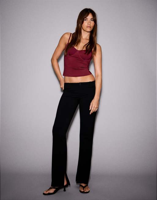 Bershka top caraco à décolleté en cœur rouge, 4 de 5
