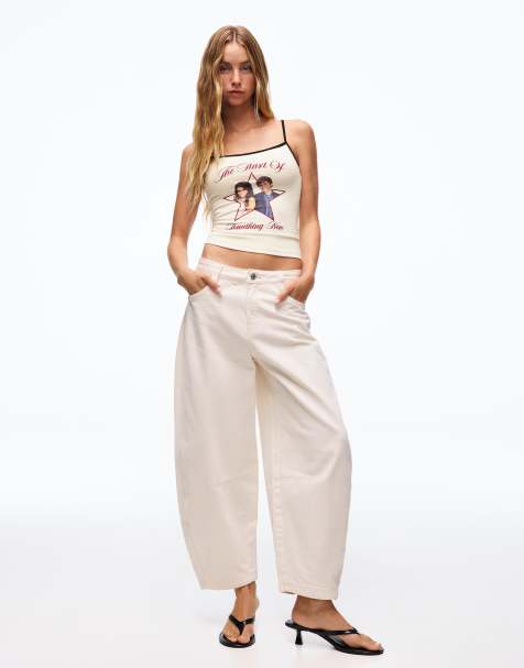 Bershka - Top con spalline sottili bianco con stampa High School Musical - view 1
