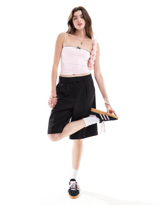 Top con spalline sottili e bordo in pizzo - Bianco/fiori - DONNA | H&M IT