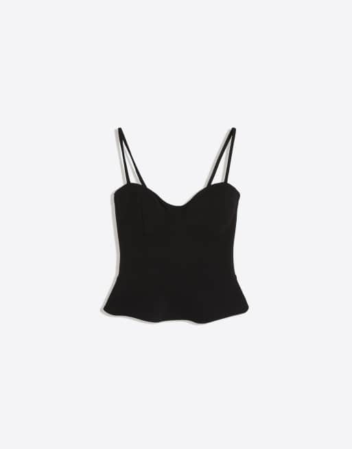 Bershka - Top corset à basque - Noir, 5 de 5