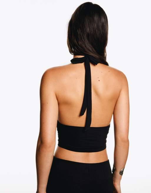 Top Dos Nu Bershka Noir - Taille L - Occasion En Très Bon état - Idéal Soirée