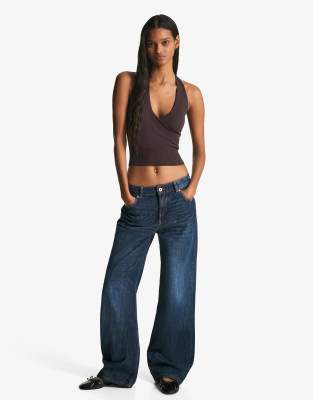 Top dos nu effet croisé - Marron-Brown L