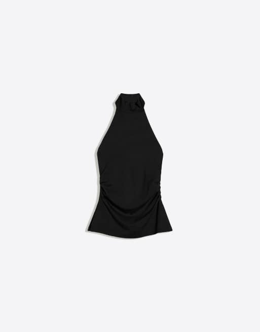 Bershka top dos nu froncé noir, 5 de 5