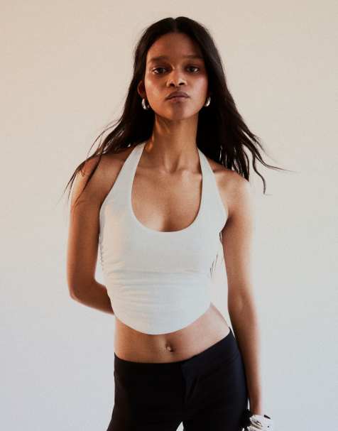 Bershka - Top dos nu noué au dos - Blanc - view 1