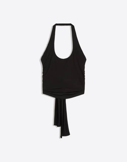 Bershka - Top dos nu noué au dos - Noir, 5 de 5
