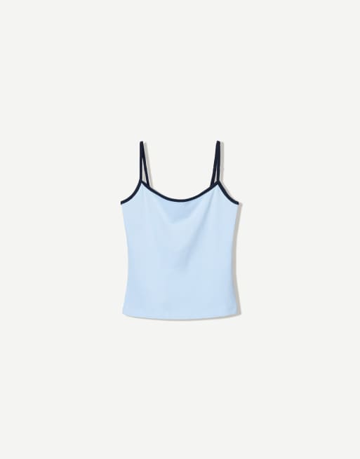Bershka - Top met bandjes in lichtblauw, 4 van 4