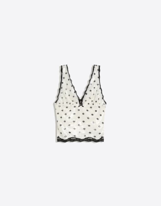 Bershka - Top met lovertjes in wit, 4 van 4