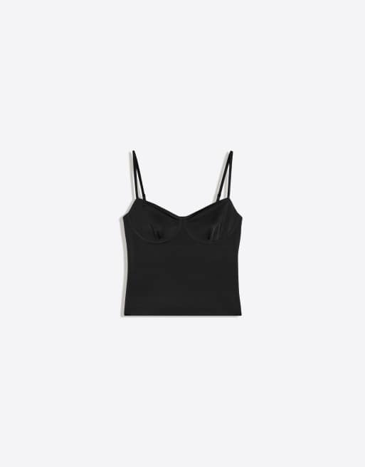 Bershka top met sweetheart-halslijn in zwart, 5 van 5